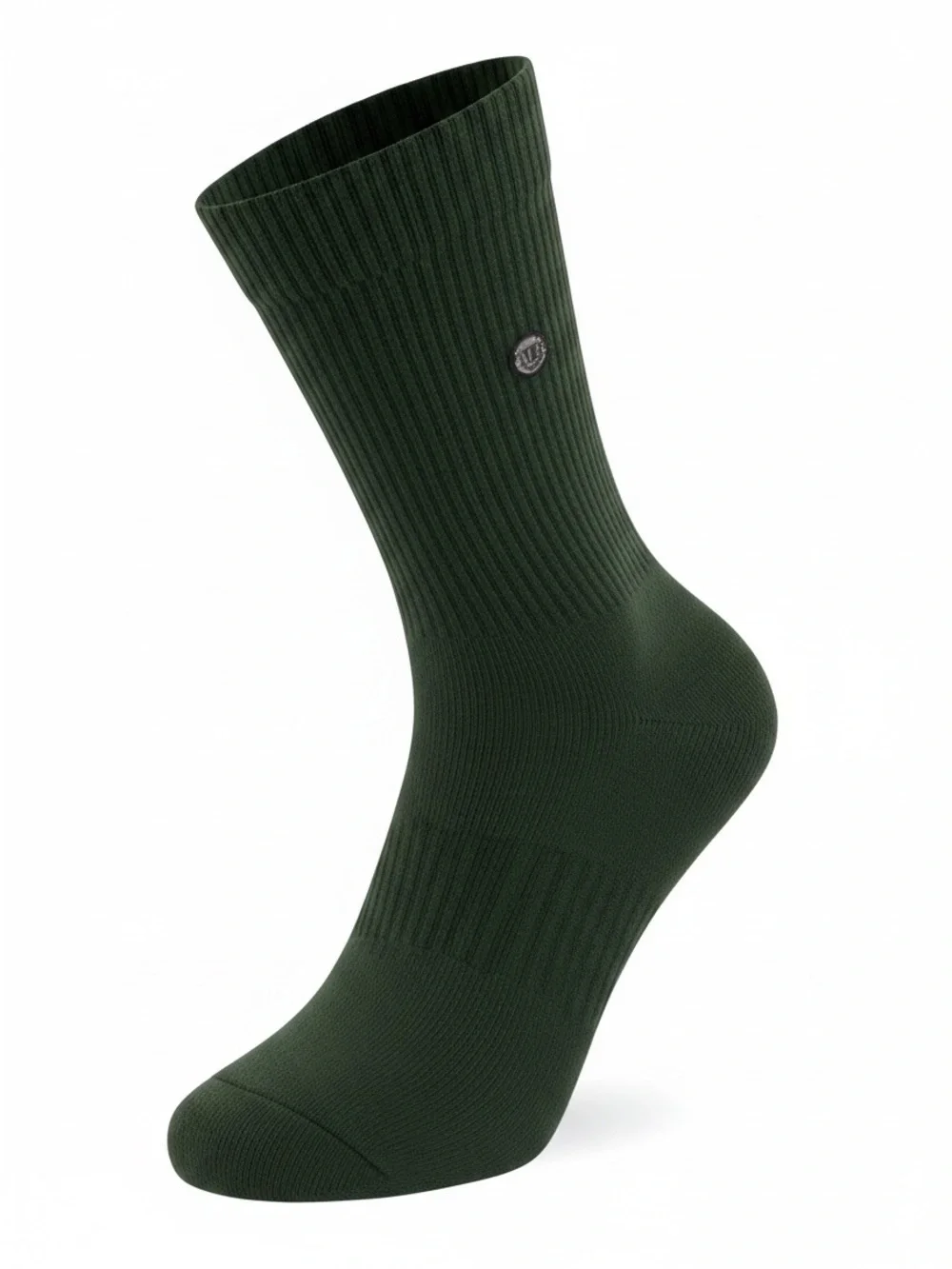 Men's Danny Duncan Dark Green Crew Socks with Subtle Logo